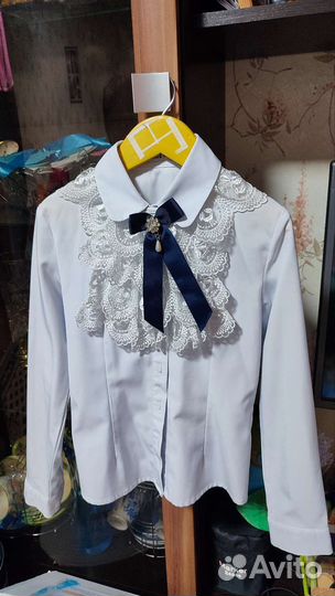 Блузка белая для девочек 122