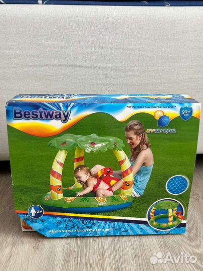 Детский надувной бассейн с крышей новый