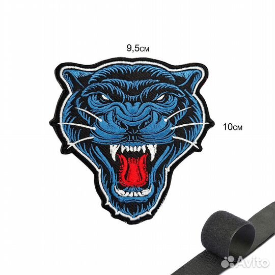 Шеврон нашивка Тигр Синий (патч) на липучке