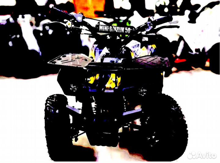 Детский квадроцикл Mini Grizlik X16 (PS) желтый