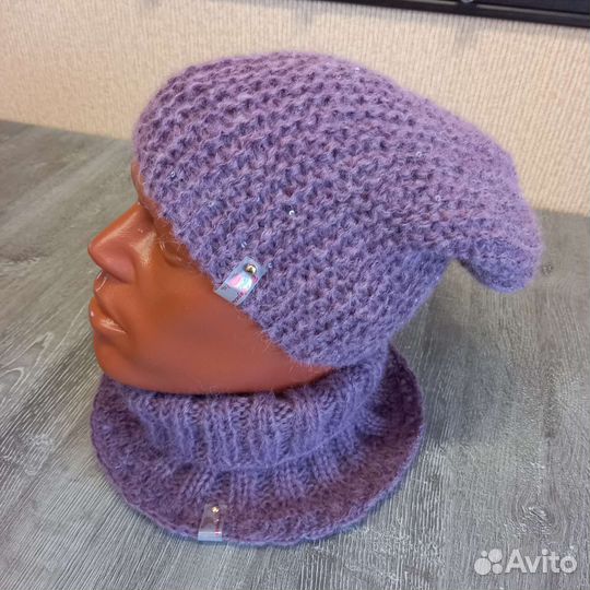 Комплект женский шапка и воротник манишка