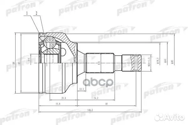 ШРУС наружн к-кт 28x58.5x34 citroen: C5 1.6 08