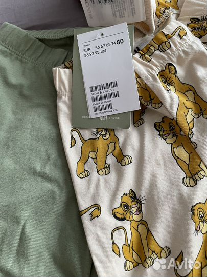 Комплект h&m 80 новый Disney