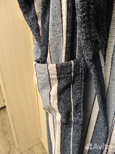 Банный халат синий L-XL бу