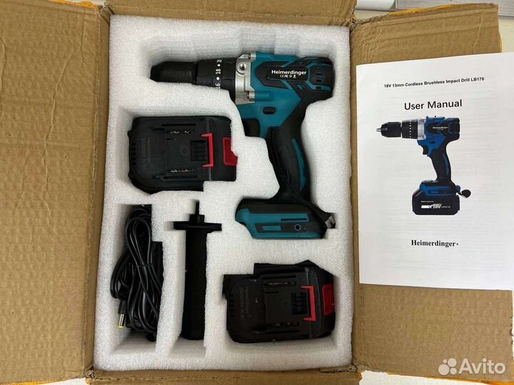 Шуруповёрт heimerdinger с 2акб 4ач и 6ач 18в