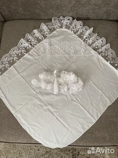 Конверт белый шелковый на выписку