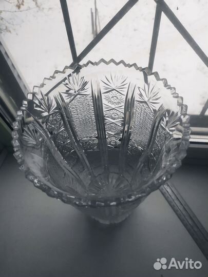 Редкая большая красивая хрустальная ваза 1970-80г