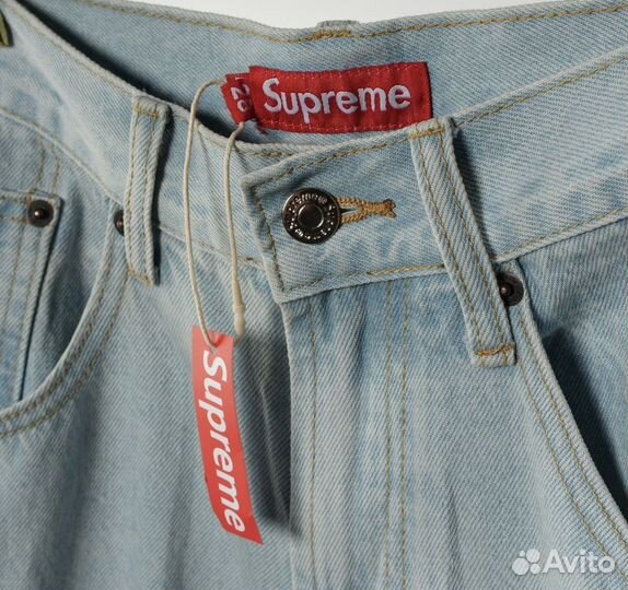 Шорты supreme широкие джинсовые новые унисекс