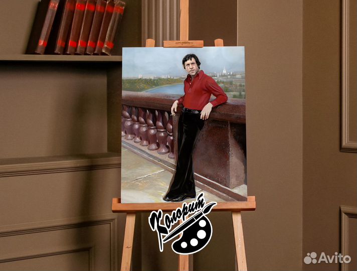 Портрет Высоцкого на холсте