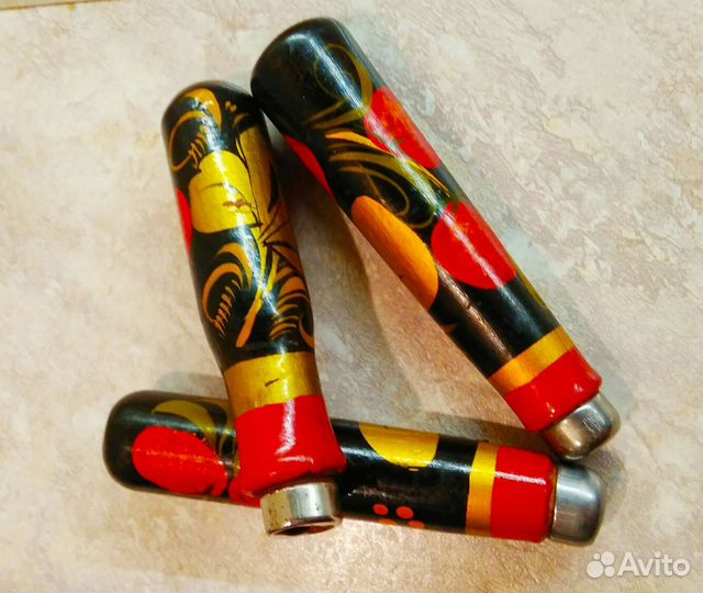 Деревянные ручки хохлома роспись СССР, цена за 3шт