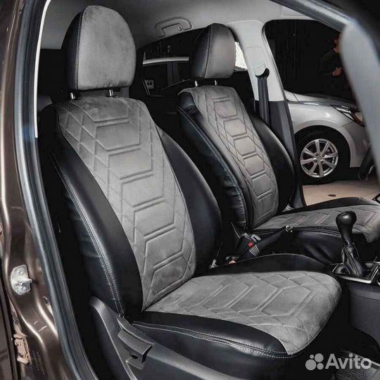 Авточехлы для Hyundai Solaris 2 Анаконда серая