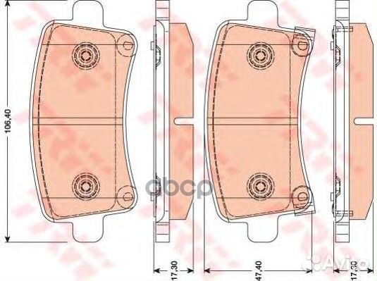 Колодки тормозные GDB1784 TRW