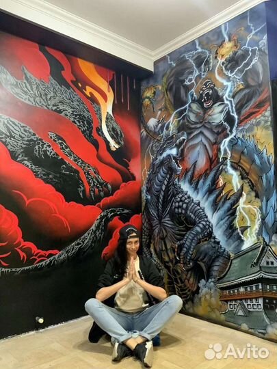 Роспись стен граффити рисунок услуги художника