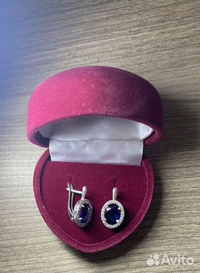 Серьги серебро 925 с фианитами