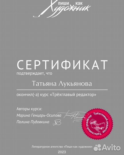 Литературный редактор