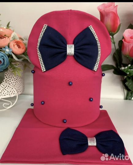 Шапка и снуд для девочек на весну