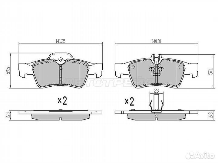 Колодки тормозные зад mercedes W211, W212, C219, C218