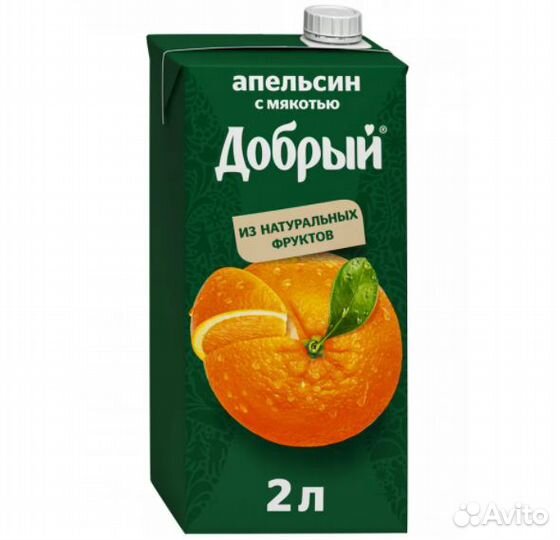 Сок Добрый Апельсин 2л Мултон