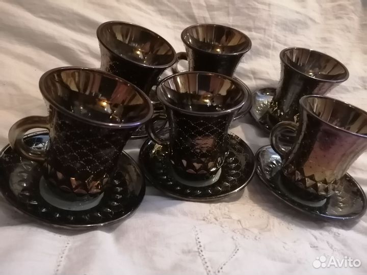Кофейный сервиз СССР стеклянные