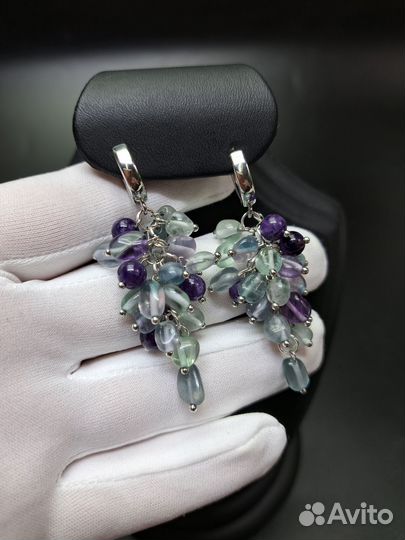 Серьги с флюоритом