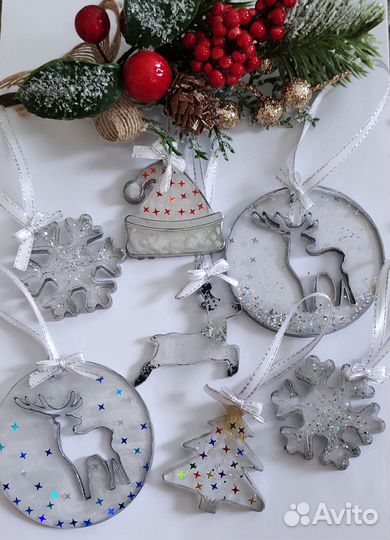 Новогодние игрушки из эпоксидной смолы