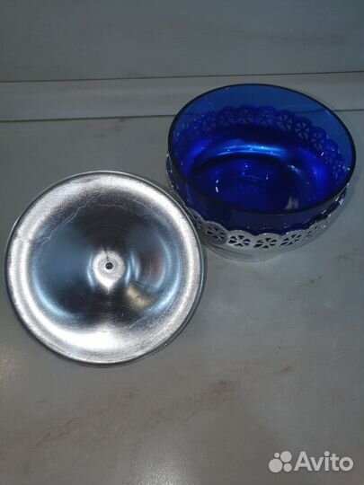 Конфетница цветное стекло СССР