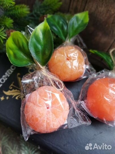 Мандарины,снежинки из мыла