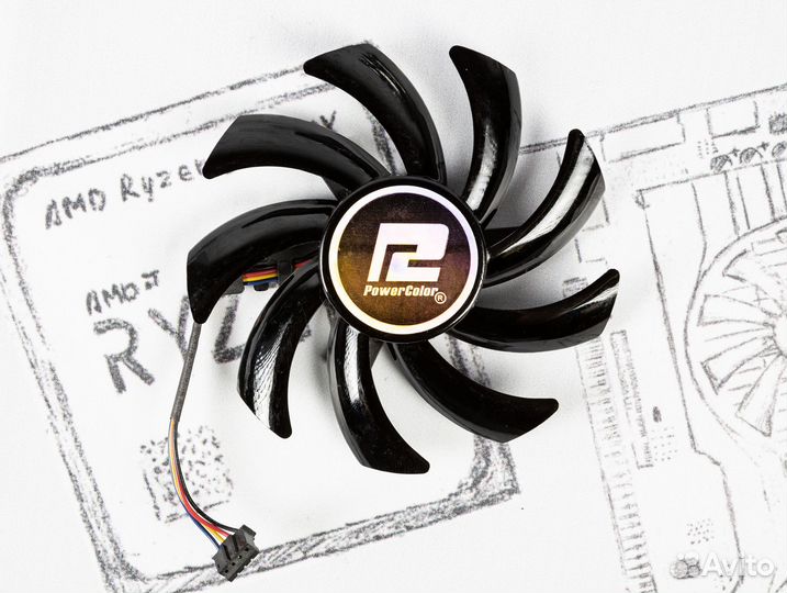 Вентилятор для видеокарты PowerColor RX 5700 85mm