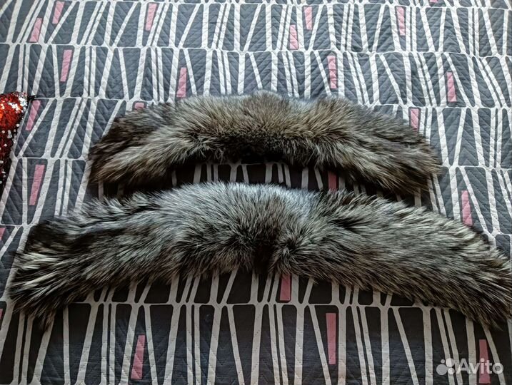 Меховой воротник чернобурка