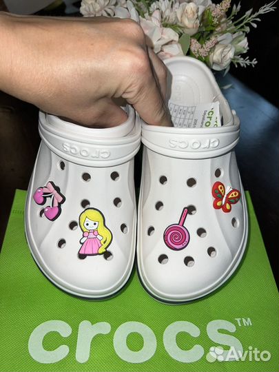 Кроксы crocs белые детские 33/34