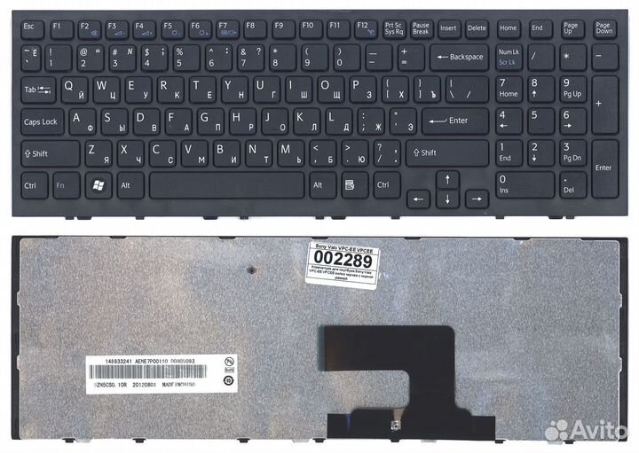 Клавиатура к Sony Vaio VPC-EE Series, Русская, Чёрная с рамкой, p/n: 148915721