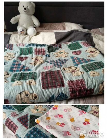 Одеяло детское шерстяное подушка байковое одеяло