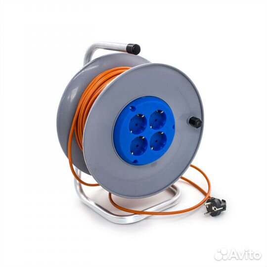 Удлинитель силовой на катушке, 4 розетки, пвс 2х0