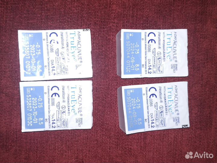 Линзы контактные -0,75 acuvue TRU EYE