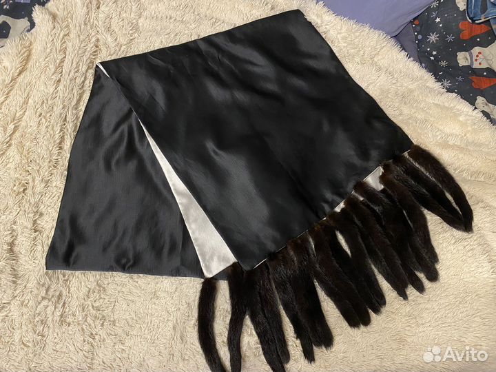 Палантин двухсторонний с хвостами из норки