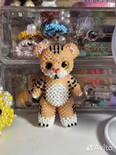 Амигуруми из бисера тигр