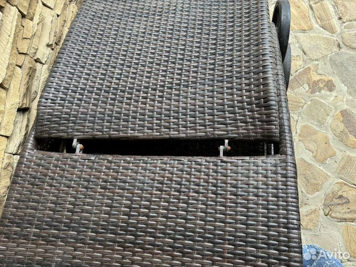 Шезлонг лежак monaco Монако коричневый из ротанга