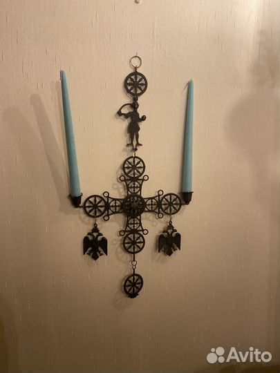 Бронзовый крест- подсвечник