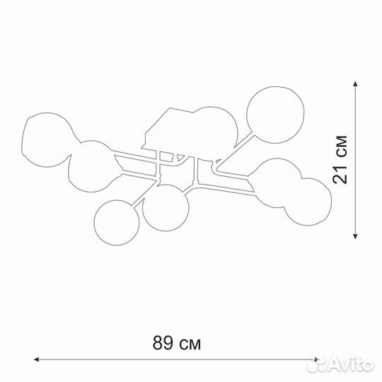 Люстра Vitaluce V4795-9/8PL, 8хE27 макс. 60Вт