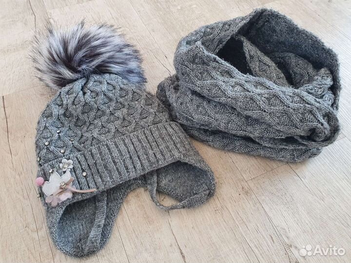 Комплект шапка и снуд для девочки