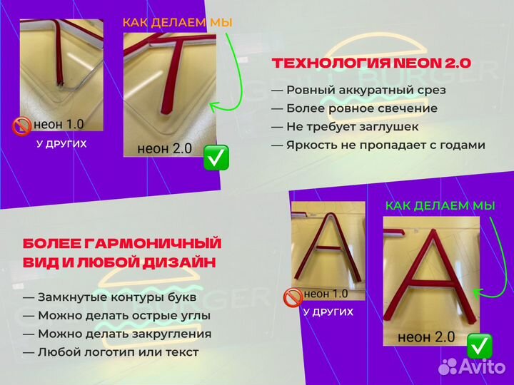 Неоновая вывеска логотип из гибкого неона