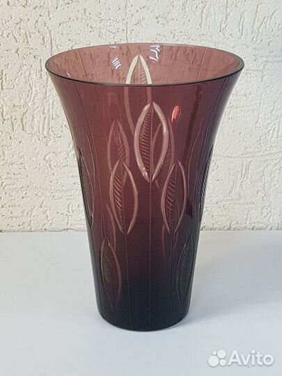 Ваза СССР марганцевое стекло