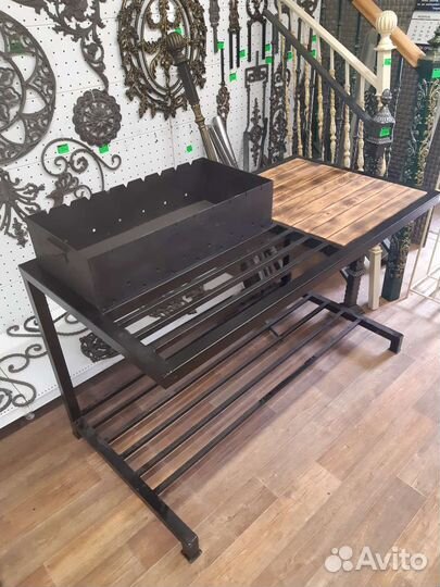 Мангал лофт со столиком