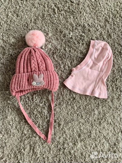 Шапка+шлем для девочки зима