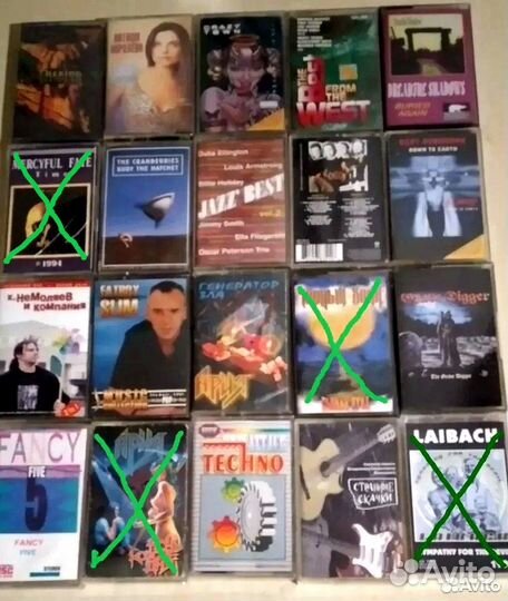 Аудиокассеты с записью. Рок, металл, поп