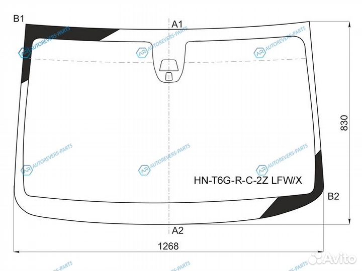 HN-T6G-R-C-2Z lfwx Стекло лобовое + 2 камеры honda