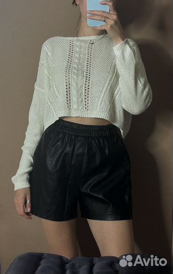 Шорты женские кожаные