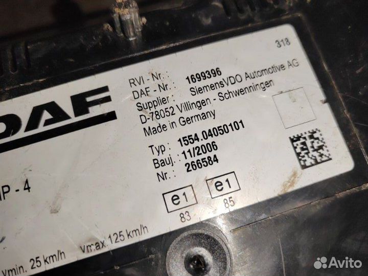 Панель приборов Daf Xf105
