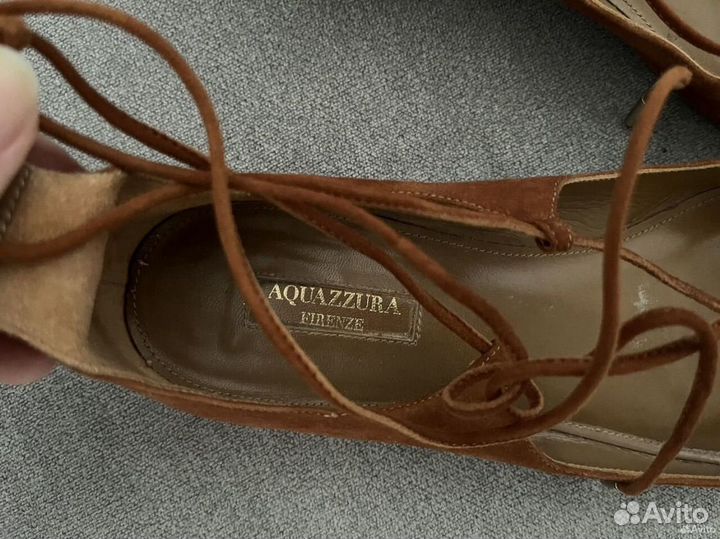 Aquazzura Dancer балетки кожаные 40 бохо