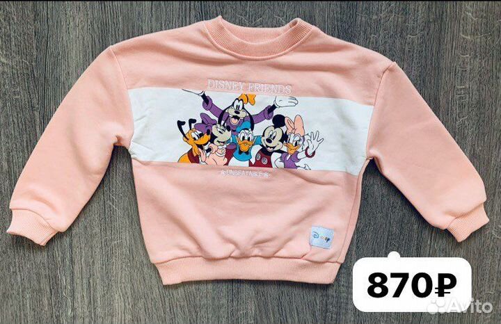 Кофта свитшот для девочки H&M, новая (дисней)